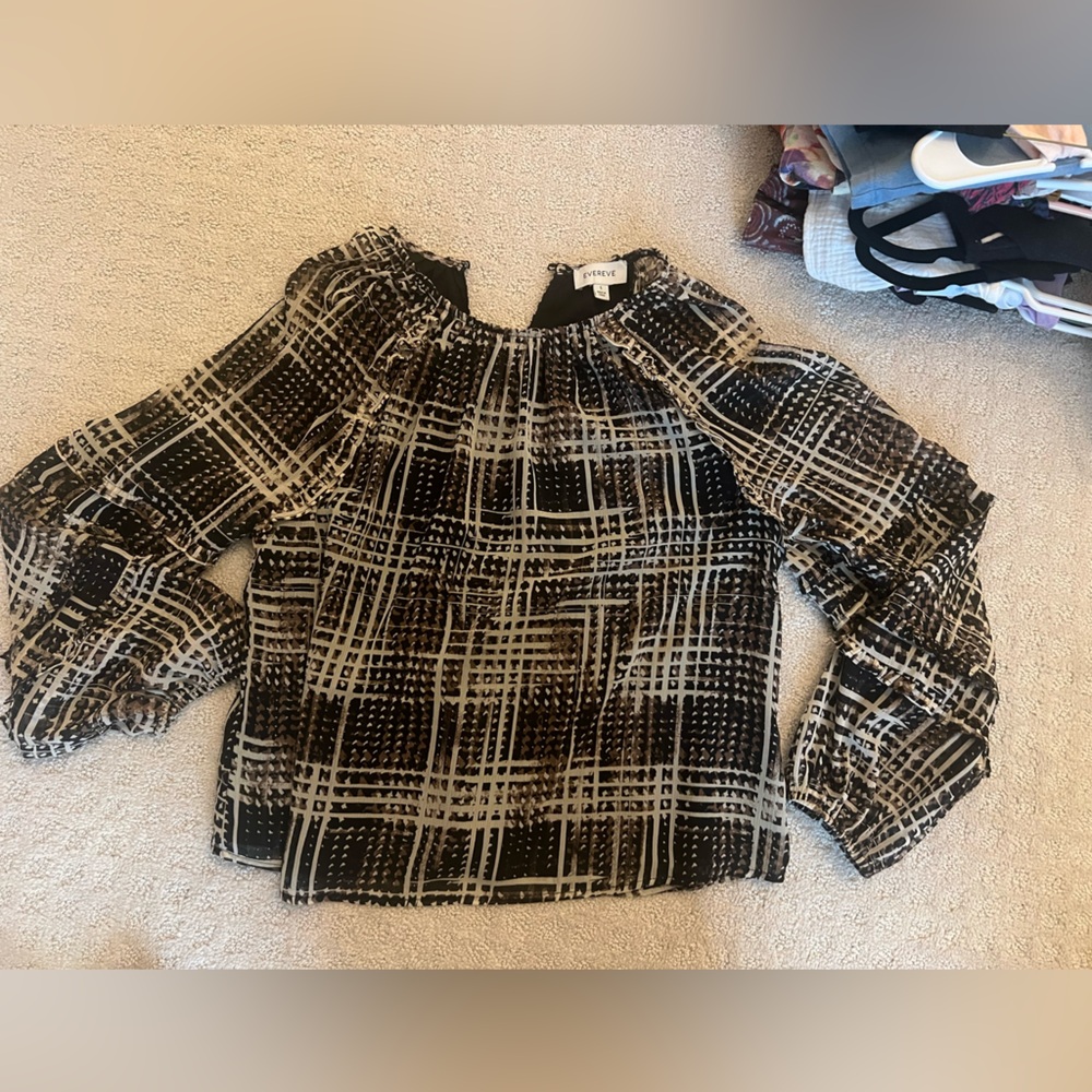 Evereve Miley Plaid Chiffon Blouse